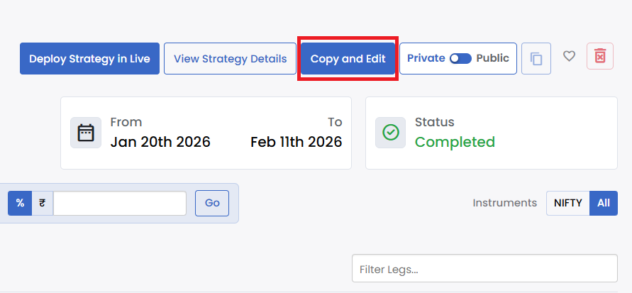 Copy and Edit to know if your Strategy Works