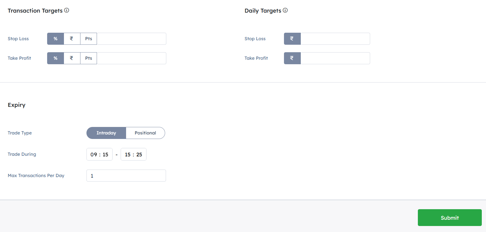 Final Configuration of the Strategy
